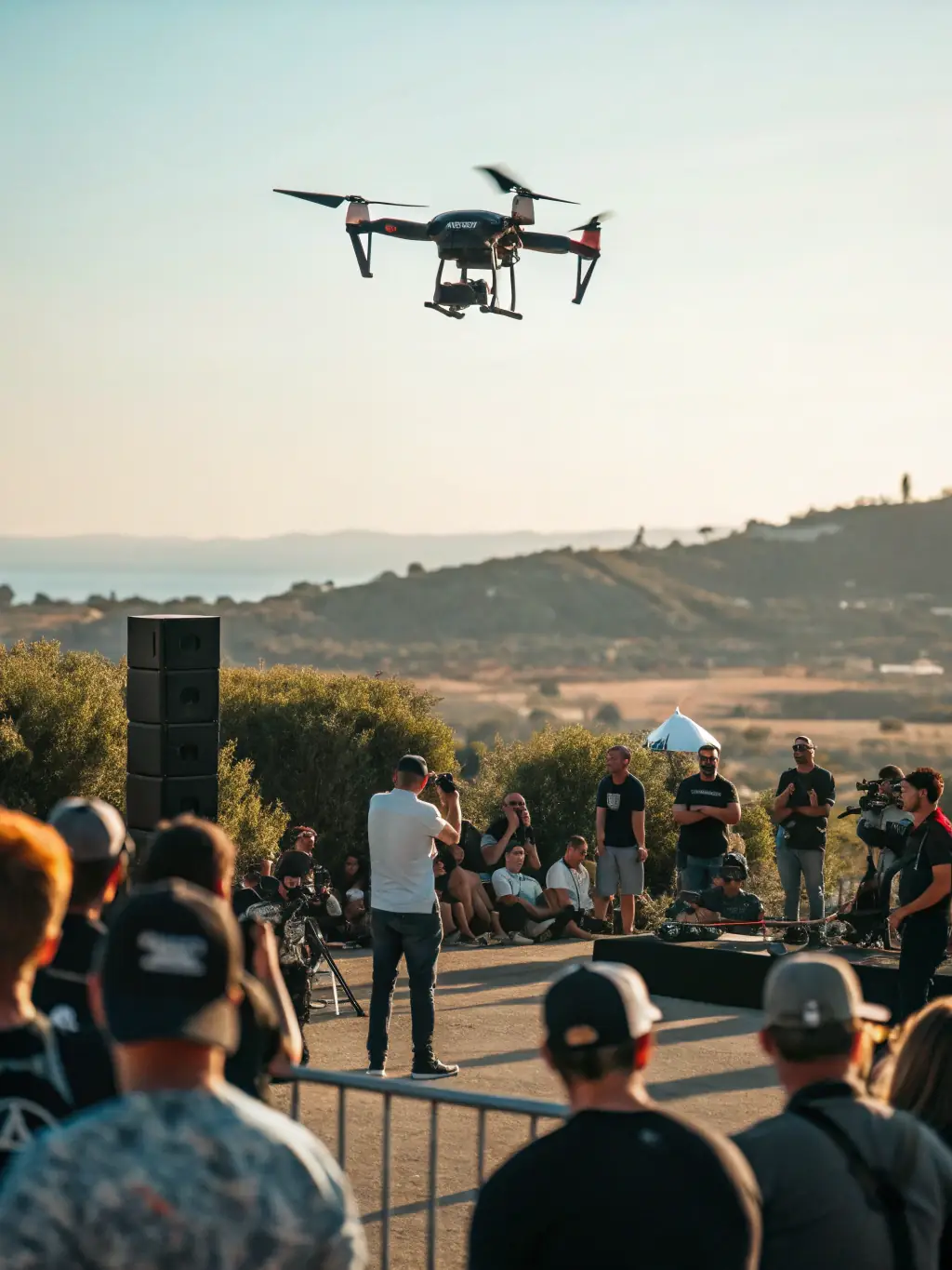 A vibrant airshow scene with aircraft performing maneuvers and spectators enjoying the event, capturing the excitement of aviation.